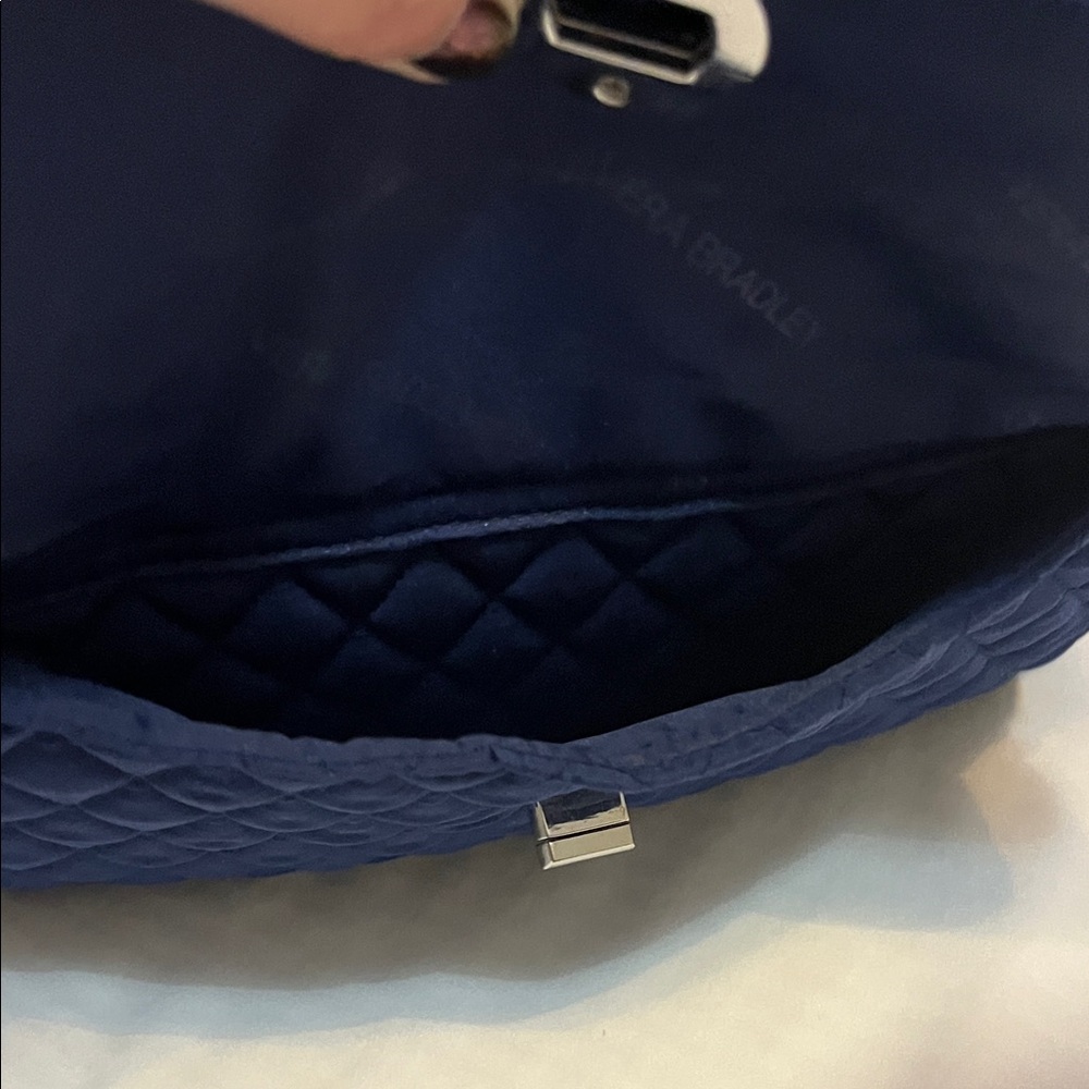 Vera Bradley Quilted Navy Shoulder Bag with Front Pocket - Picture 3 of 8